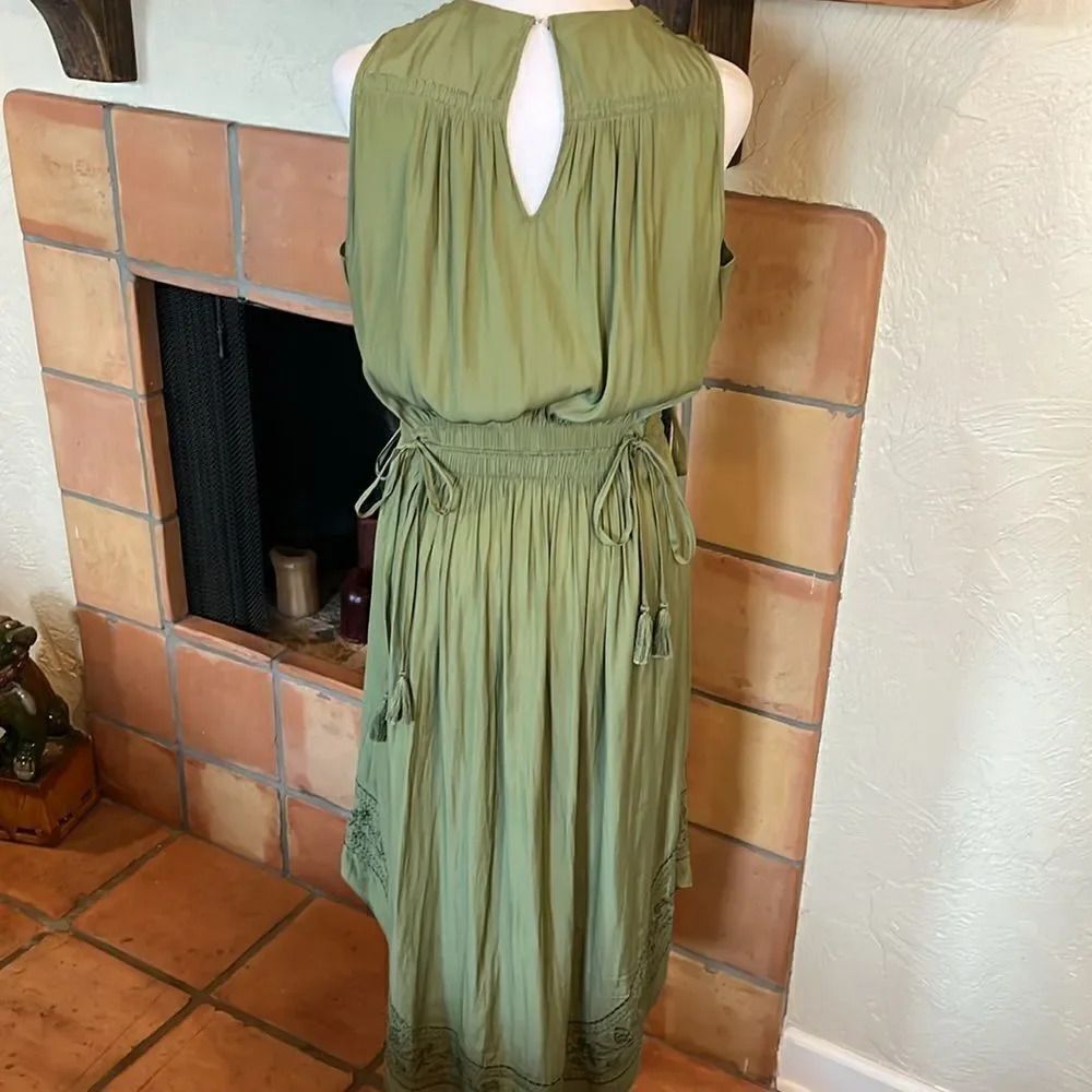 Ramy Brook Avocado/Sage Green Embroidered Hayley Midi Dress, size MEDIUM - Picture 9 of 17